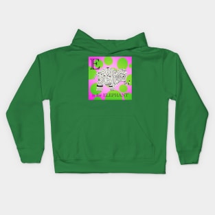 E is for elephant Kids Hoodie